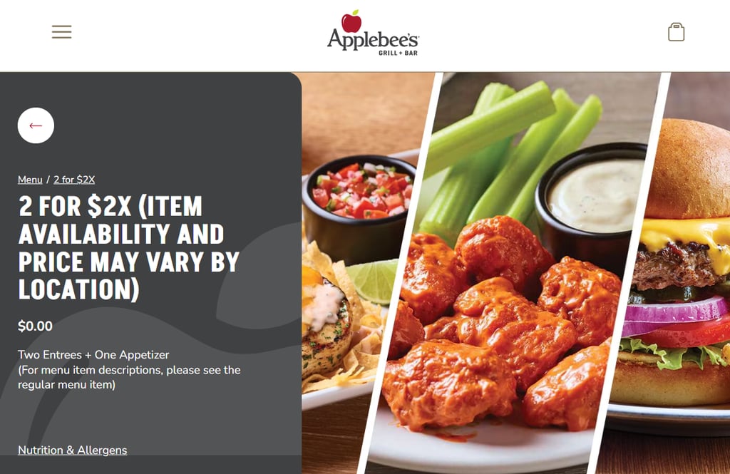 Applebee's bundling pricing