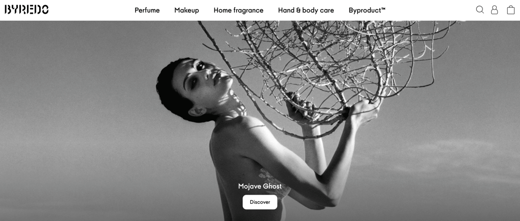 Byredo official store's homepage