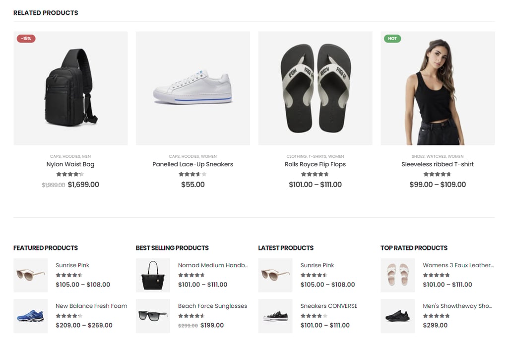 Porto's product display example