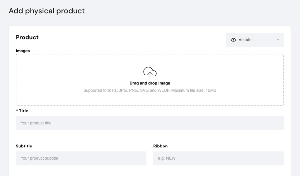 Hostinger Website Builder store manager add physical product page