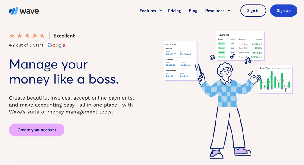 Wave homepage