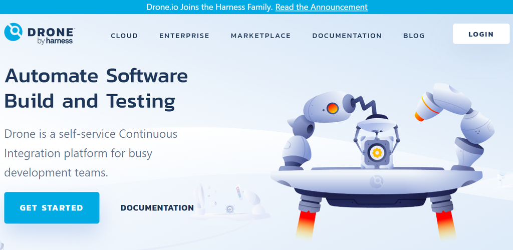 Drone.io homepage
