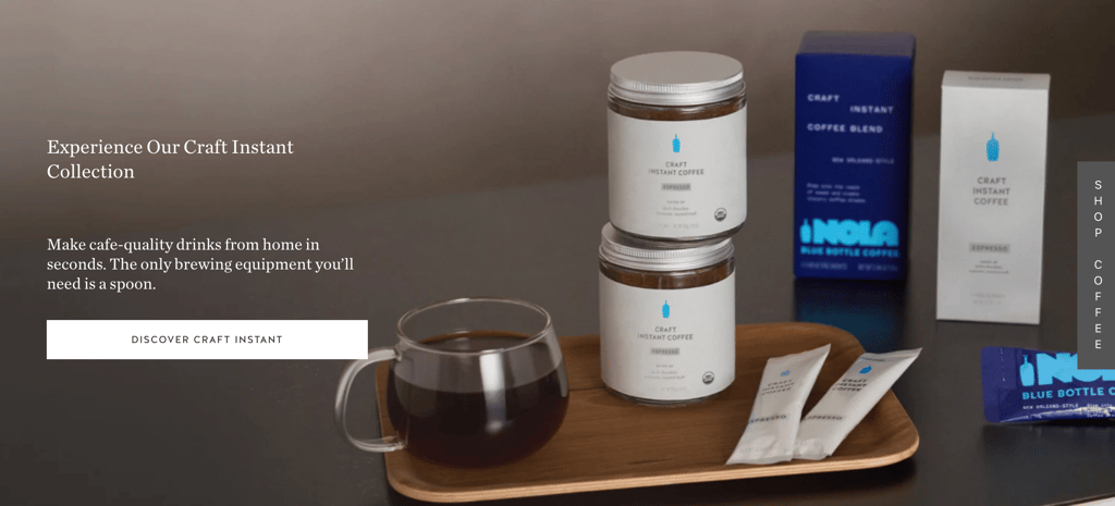 Blue Bottle Coffee homepage