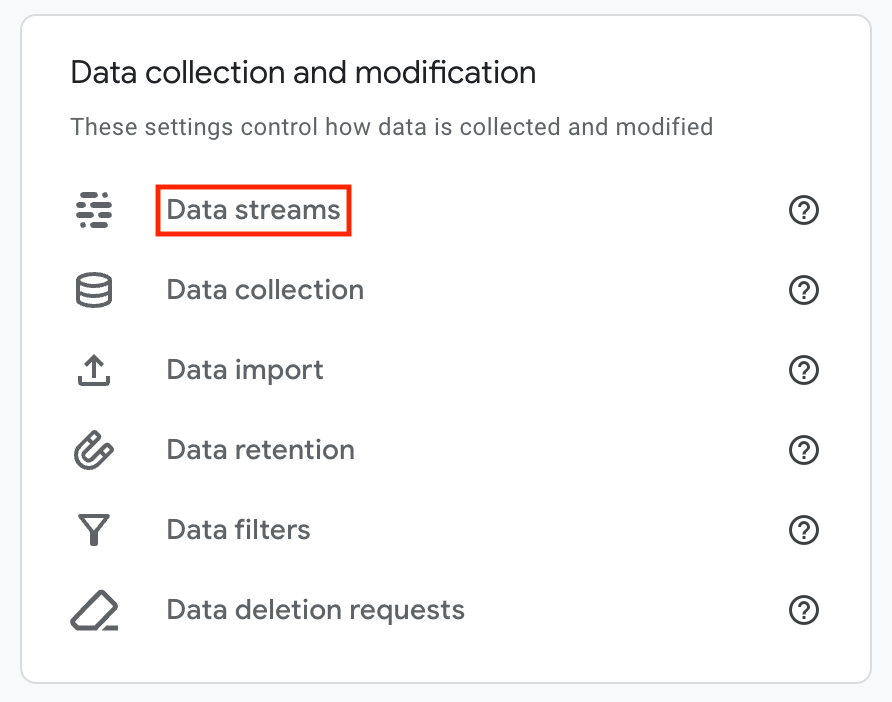 Enabling Enhanced Measurement in GA4 - open Data streams