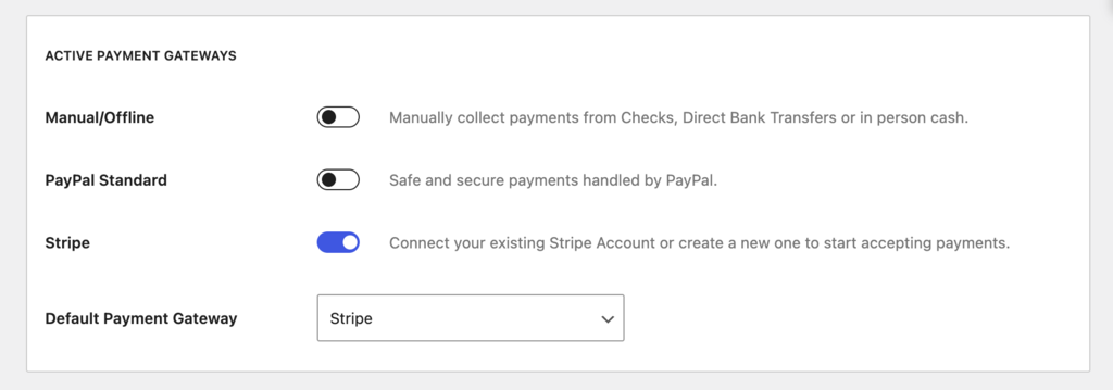 Close-up of active payment gateways dial