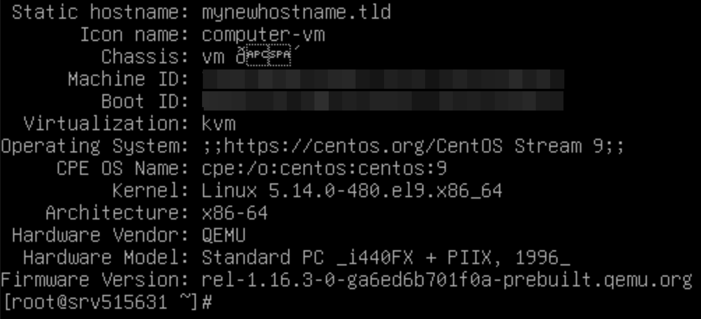hostname change