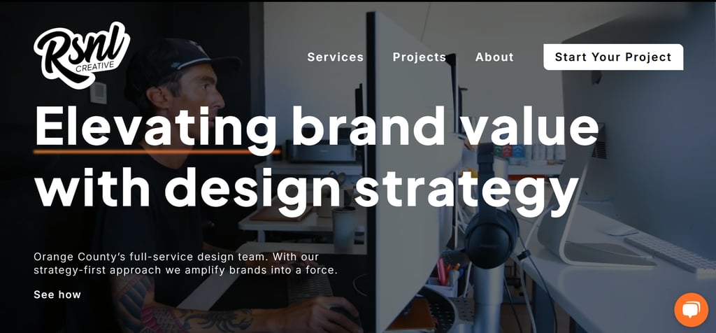 The RSNL Creative's website home page