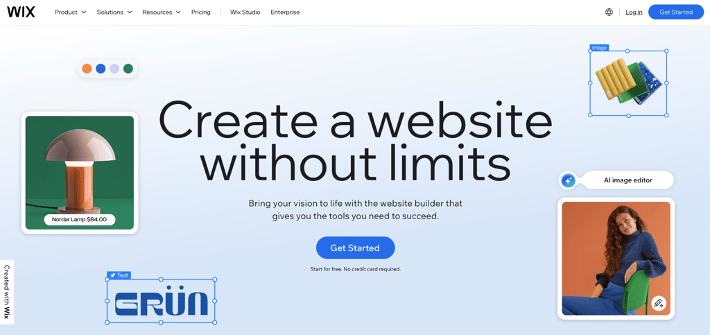 Wix homepage