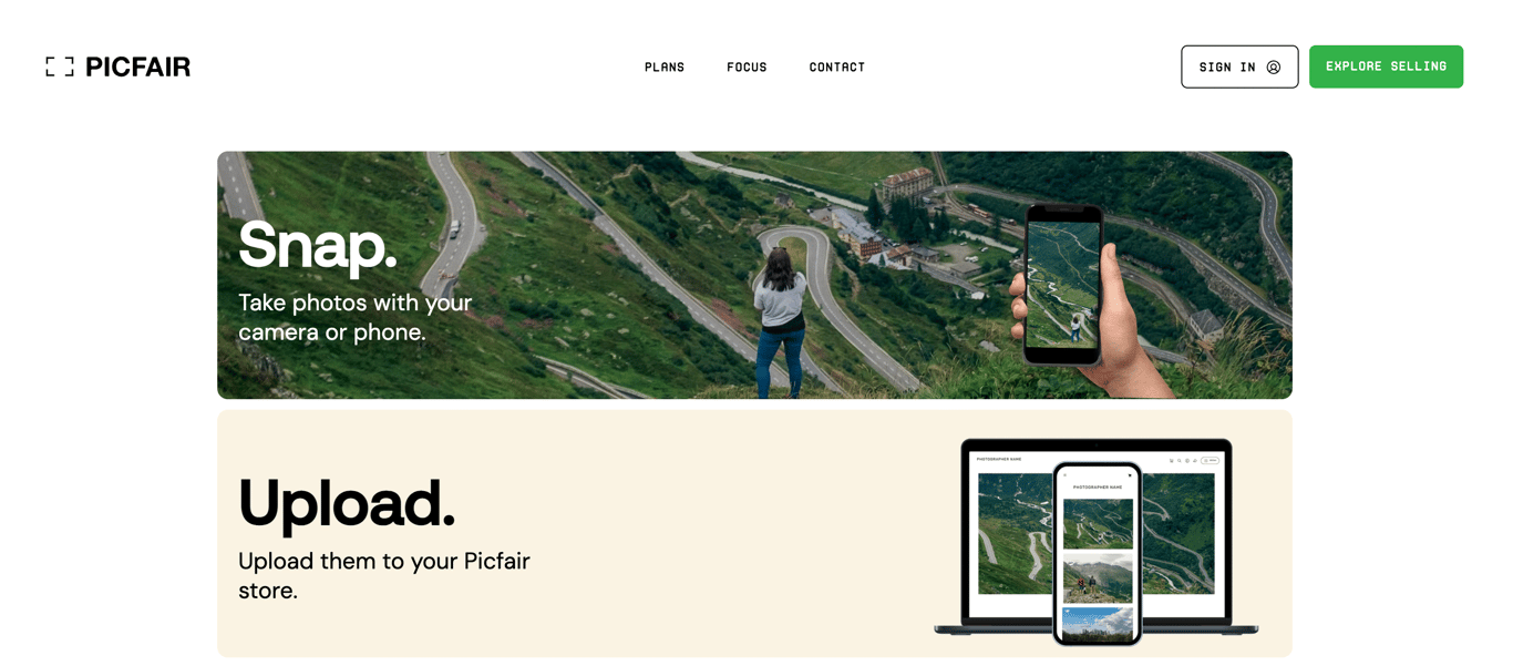 Picfair homepage