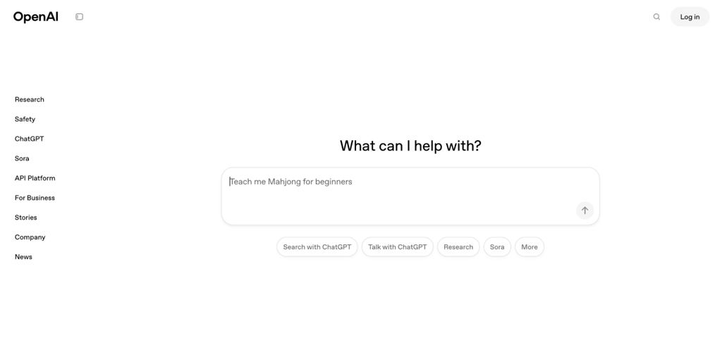OpenAI landing page