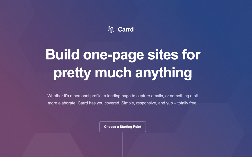 Carrd landing page