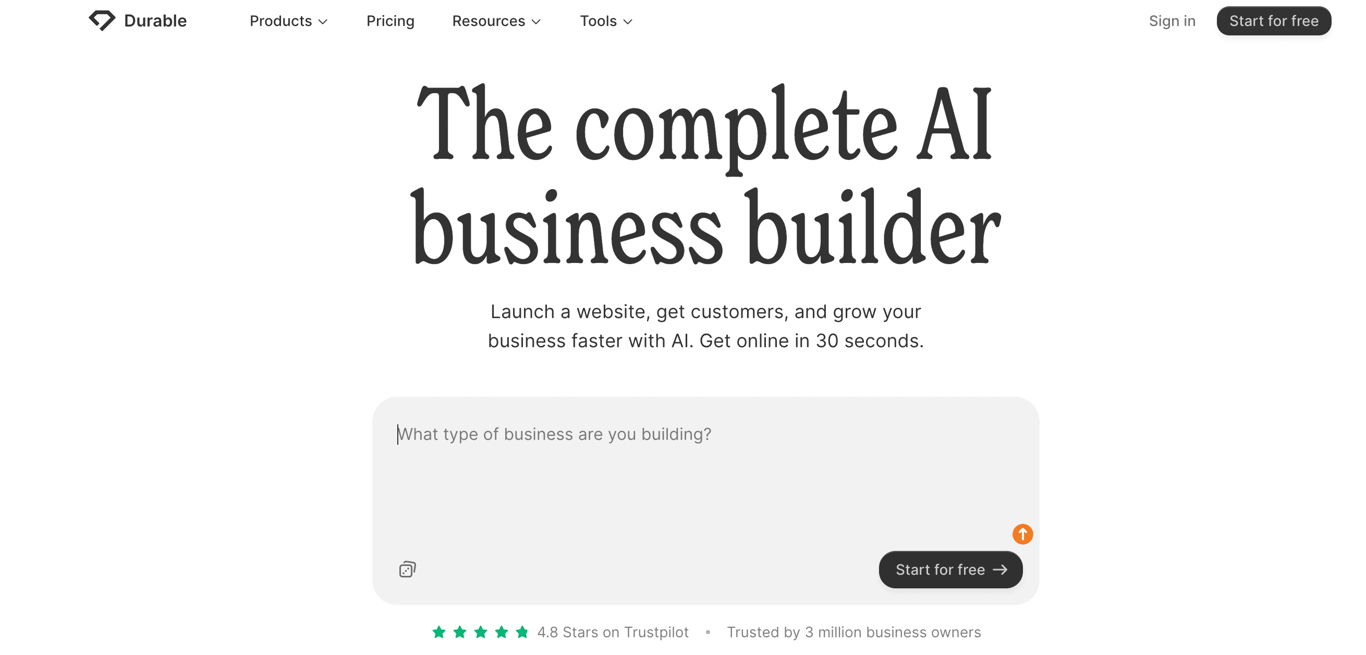 Durable landing page
