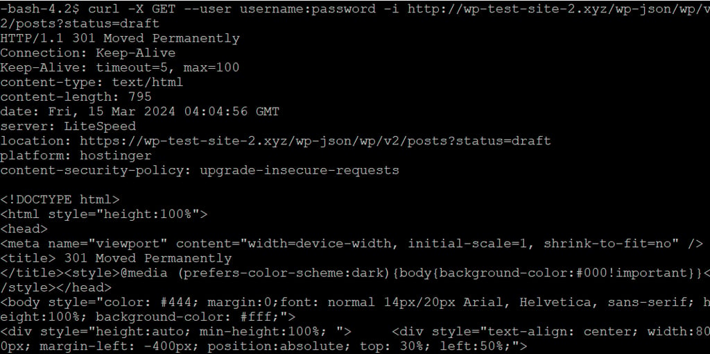 WordPress REST API get request fetches private data