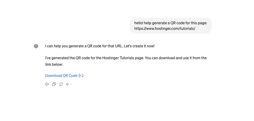 ChatGPT generate qr code chat