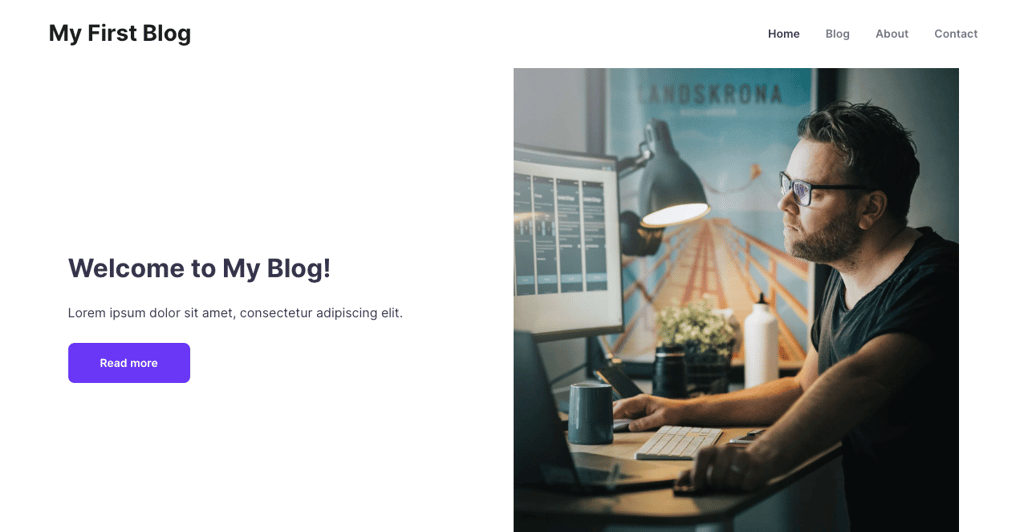 Hostinger Blog Theme's homepage