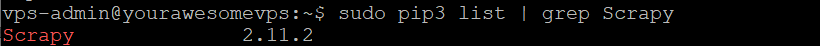 pip list and Grep search an installed package