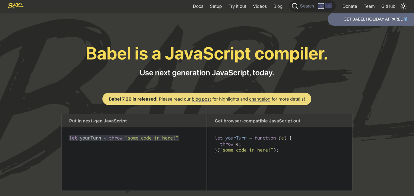 Babel's homepage