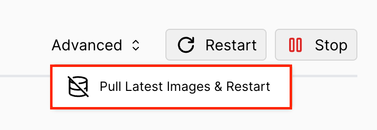 The Pull Latest Images & Restart button in Coolify's Configuration page