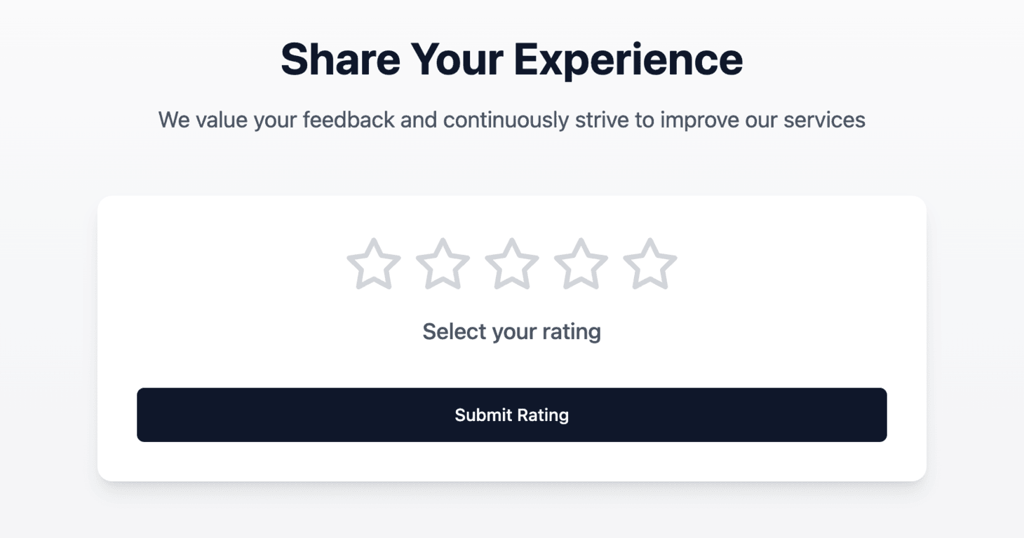 Reviews web app basic interface