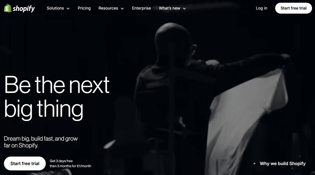 Shopify homepage