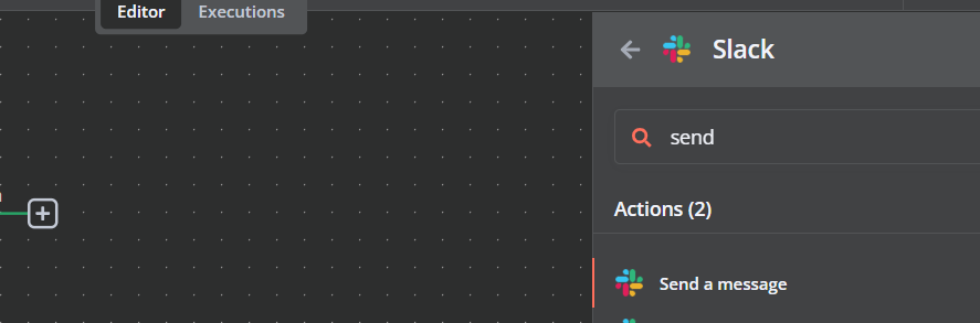 Adding a Slack node for messaging of results