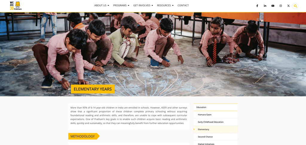 Pratham's program page