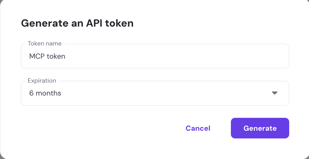 Hostinger API token creation window