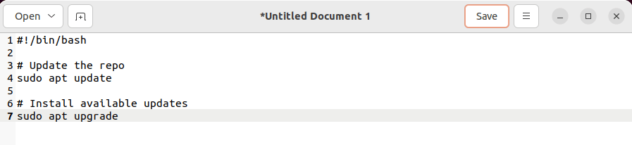 sh file content in GUI Text Editor