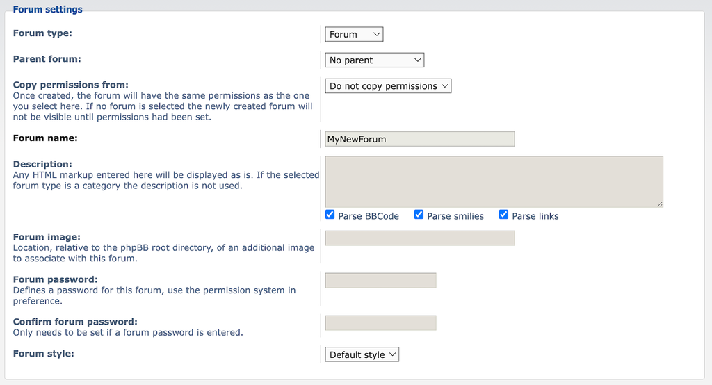 criando novo f&oacute;rum no phpbb