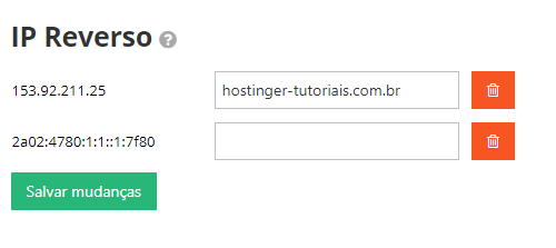 adicionando um DNS reverso na Hostinger para apontar dom&iacute;nio para vps