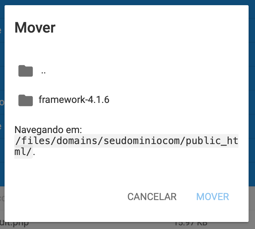 instalando codeigniter pelo gerenciador de arquivos