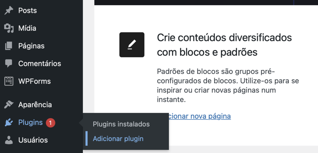 bot&atilde;o adicionar plugin no wordpress