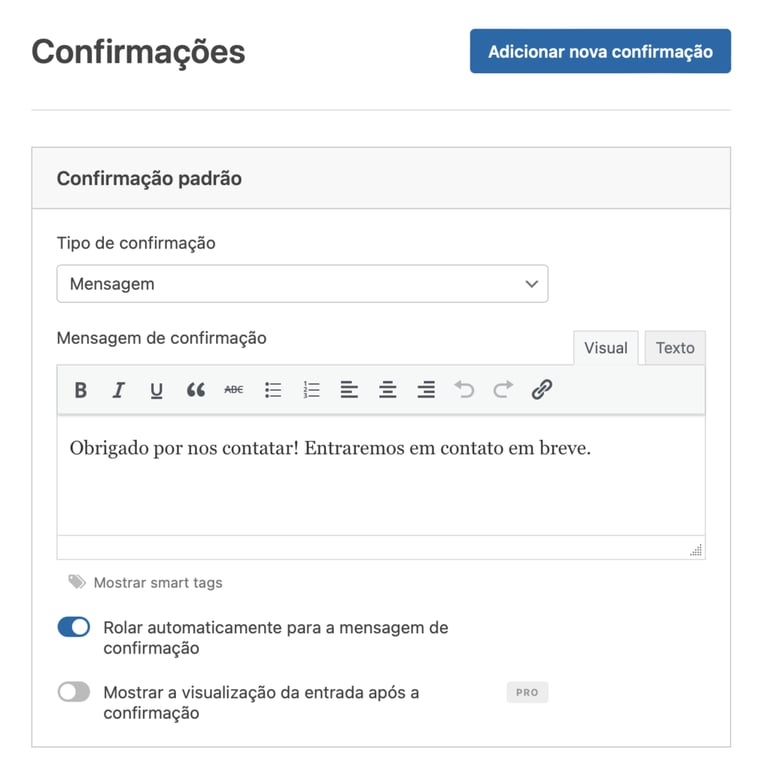 editando confirma&ccedil;&atilde;o no wpforms