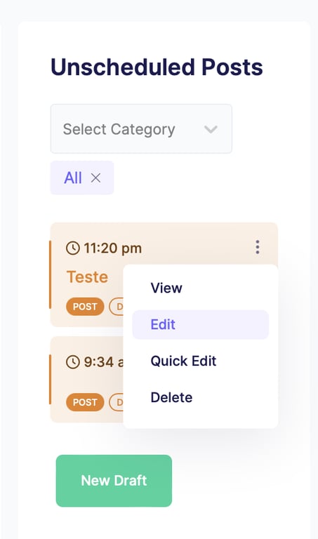 editando posts não agendados no schedulepress