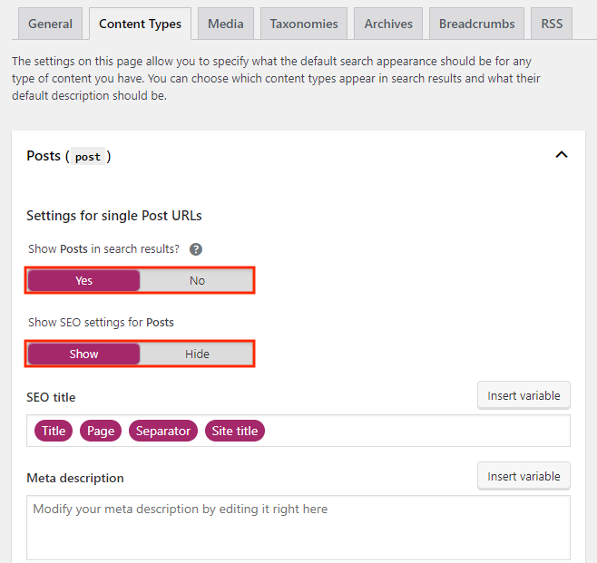 ajustes do plugin yoast seo