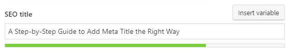 marcador verde no meta título do plugin yoast seo