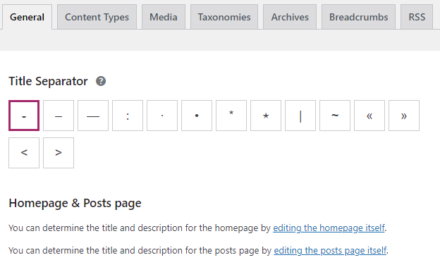 ajustes gerais do plugin yoast seo