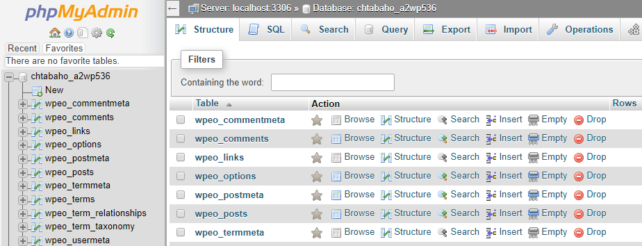 aba export no phpmyadmin pelo cpanel