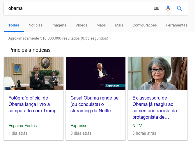 Exemplos de marcação de Schema para a palavra-chave