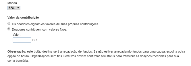 configurando os valores no botão do paypal