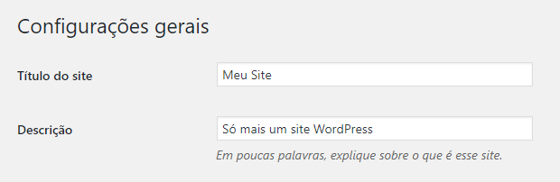 Alterar título e descrição