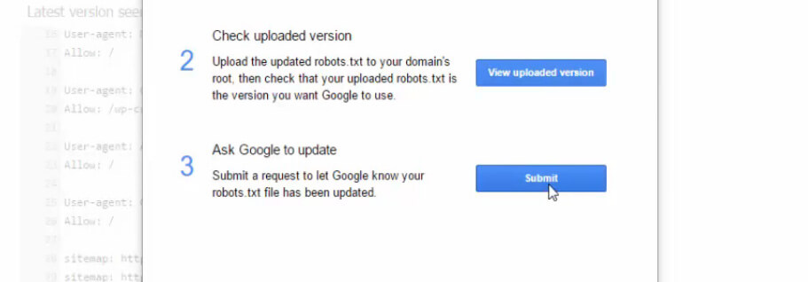 enviar c&oacute;digo robots.txt manualmente no google search console