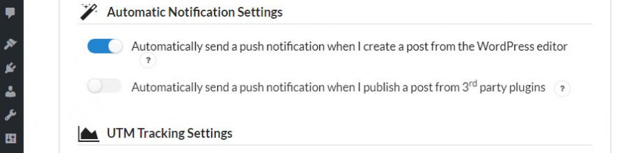 notifica&ccedil;&atilde;o de configura&ccedil;&otilde;es automaticas