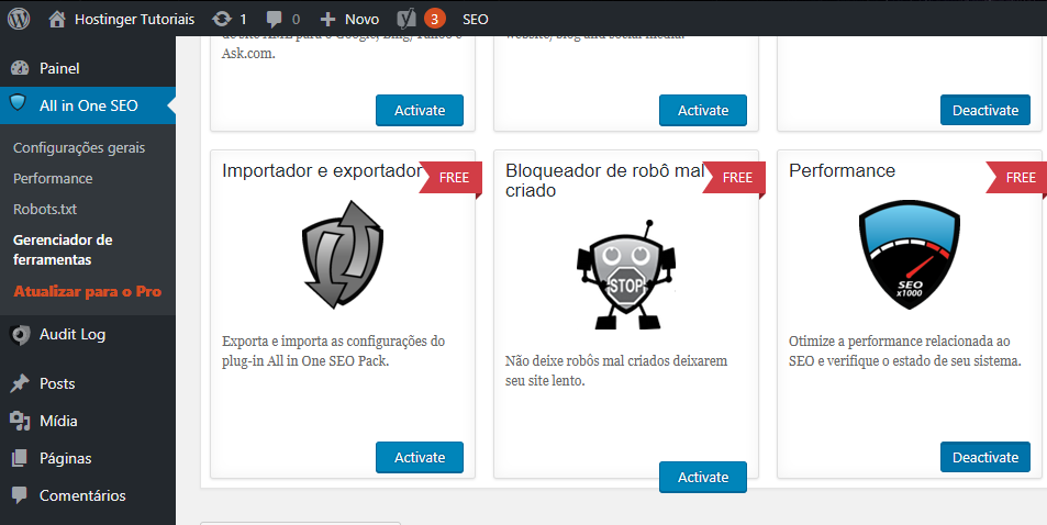 bloquear rob&ocirc; mal criado usando o plugin all in one seo pack no wordpress