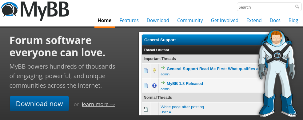 site do f&oacute;rum MyBB