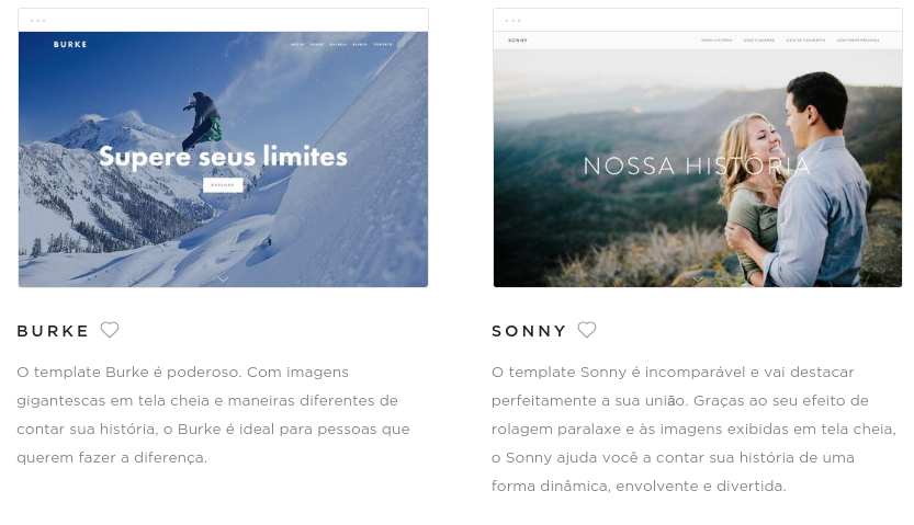 templates para seu site no squarespace
