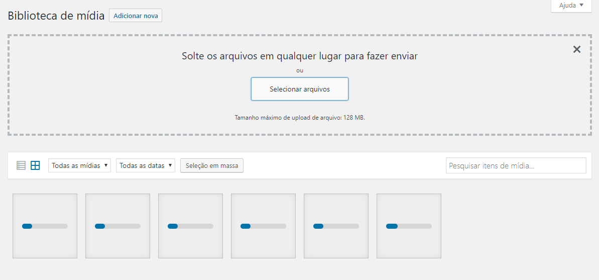 adicionando pasta de m&iacute;dia no wordpress