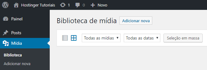 biblioteca de m&iacute;dia wordpress
