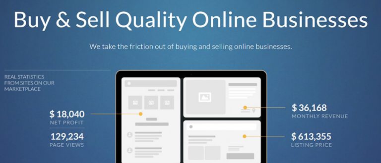 Captura de tela da página inicial da Empire Flippers