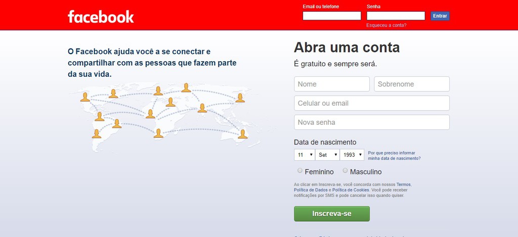 alterar cor do facebook